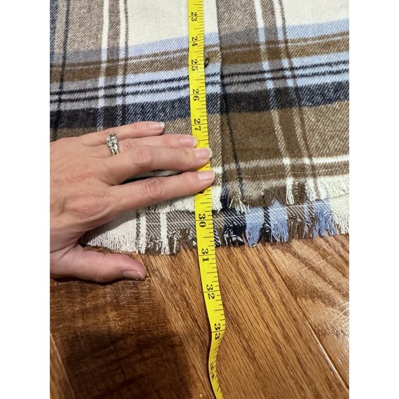 BLUE B Multicolor Plaid Flannel Button Up Shirt Jacket Shacket Small Cozy - Picture 6 of 6